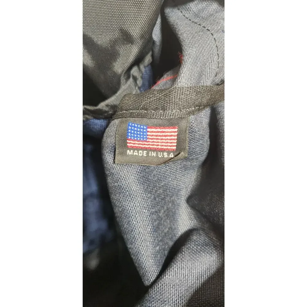 Manhattan Portage Red Label Blue Messenger Bag Laptop Expandable Embroidered USA